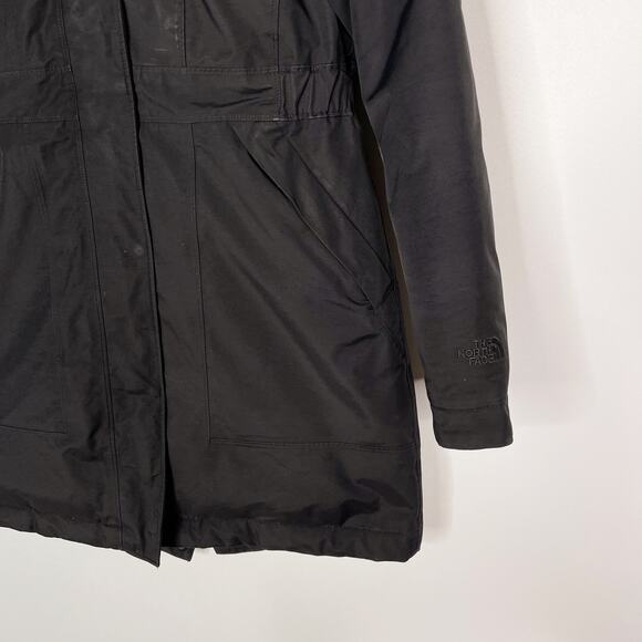 The North Face Womens Small Black Arctic Down Parka Jacket Faux Fur Hood Winter - Picture 5 of 15